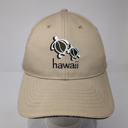 Hawaii Sea Turtles Strapback Hat Tan One Size Adjustable Solid 6 Panel