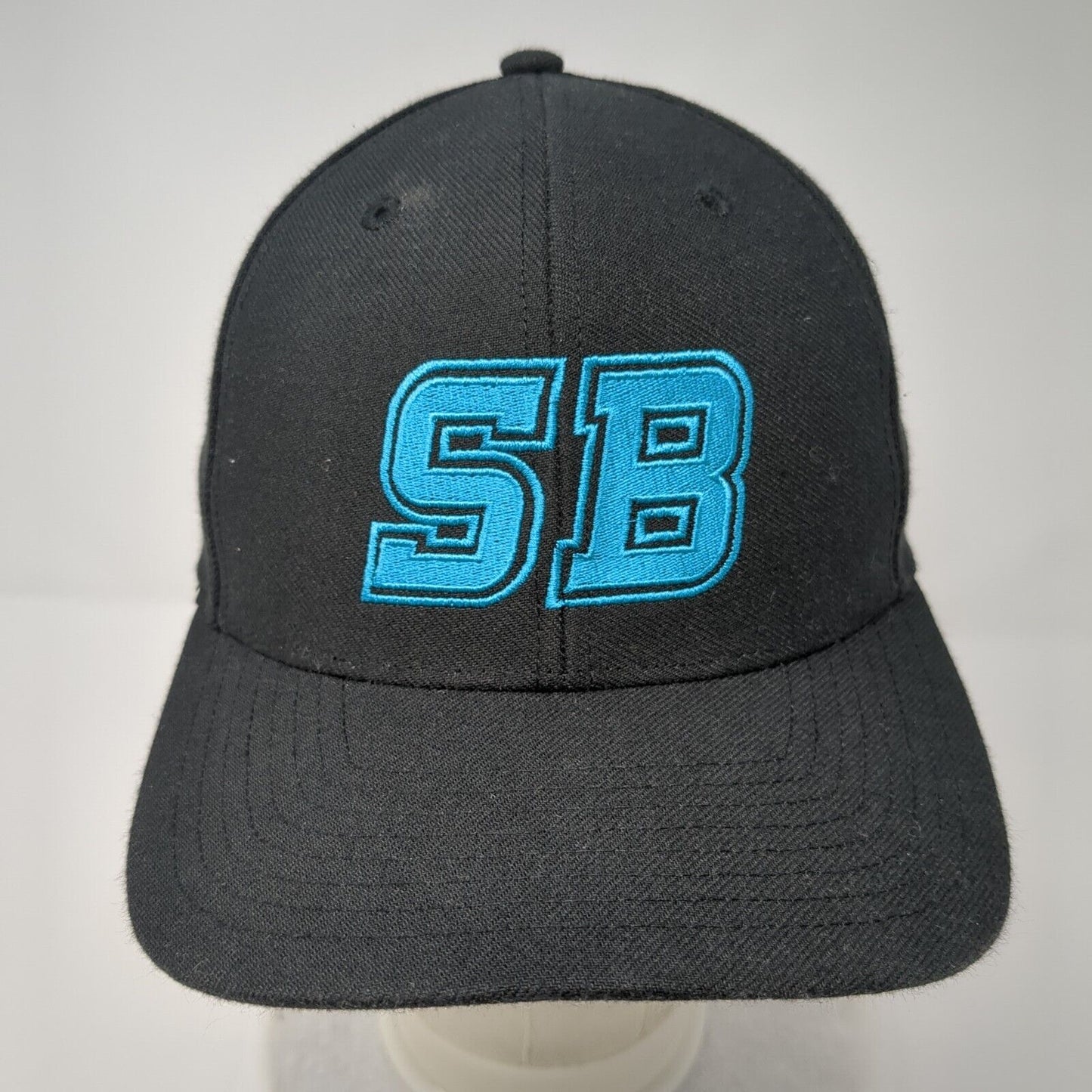 SB Strapback Hat Black M-L Adjustable Embroidered Richardson Pro 514