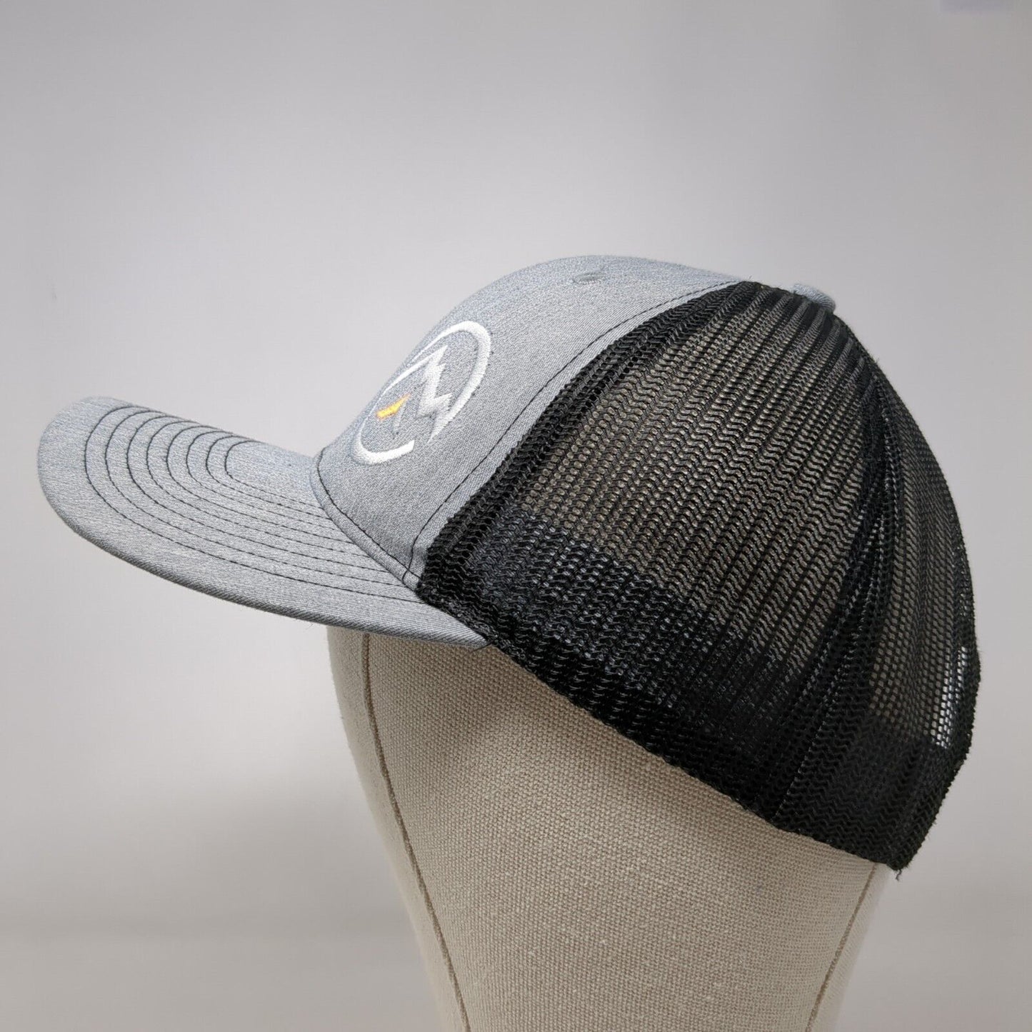 Mountain Snapback Trucker Hat Gray One Size Adjustable Mesh Back Richardson