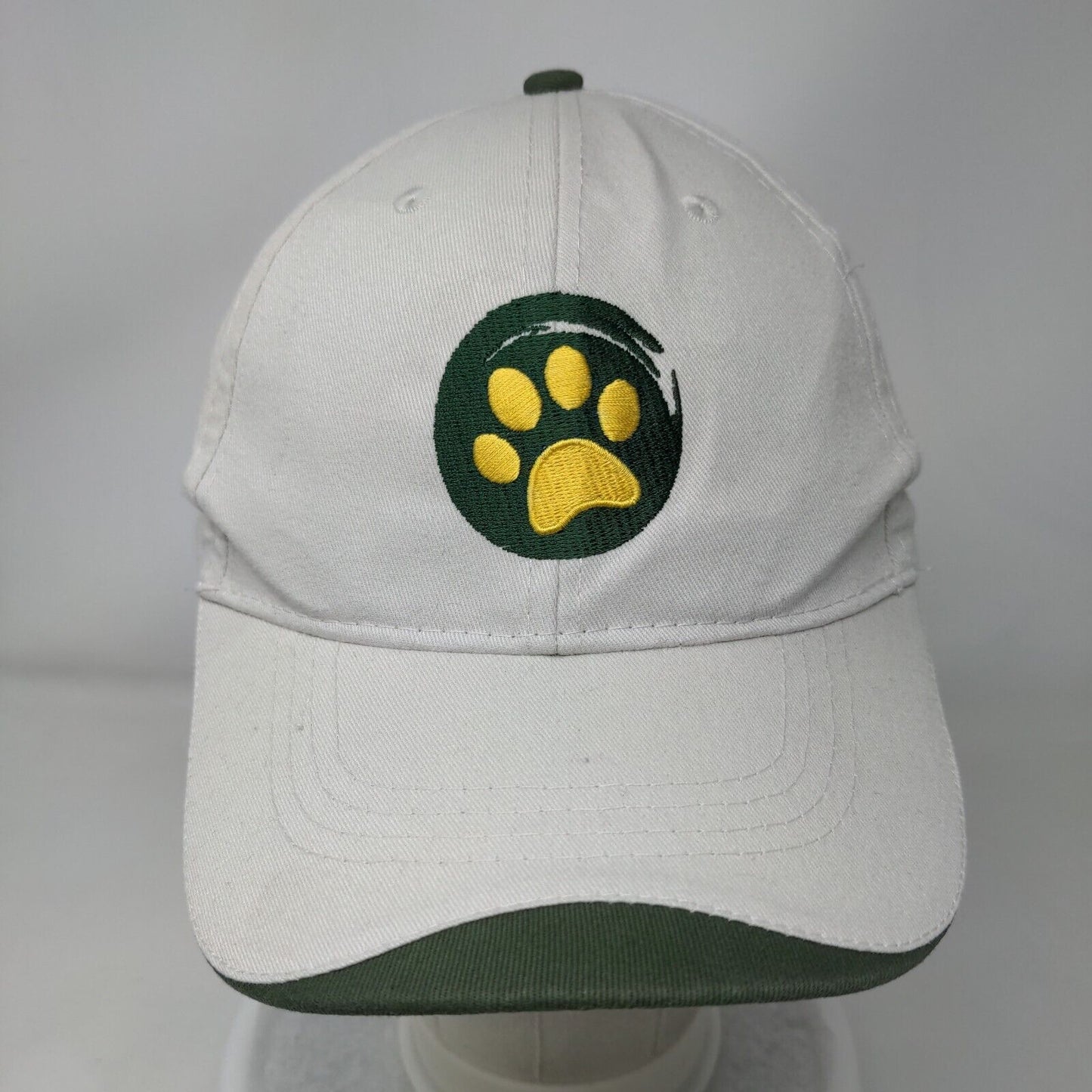 Paw Strapback Hat Tan OSFA Adjustable Embroidered 6 Panel Hit Wear