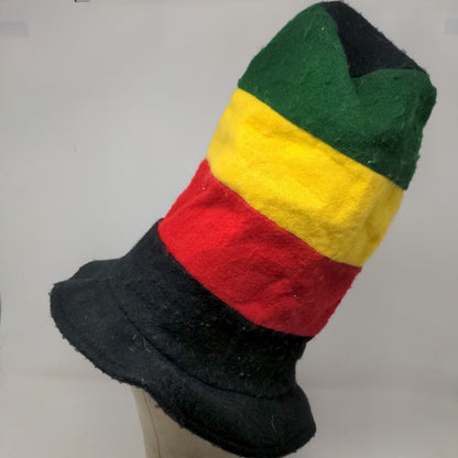 Unbranded Men's Tall Hat Black Red Green Yellow Stripes Novelty