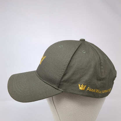 Ama Waterways Slideback Hat Green One Size Adjustable Embroidered Vented Holes