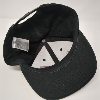 Vans Snapback Hat Black One Size Adjustable Solid Embroidered 6 Panel