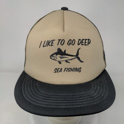I Like To Go Deep Sea Fishing Snapback Trucker Hat Multi One Size District