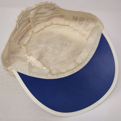 Army Cap White Blue Red One Size 1984 Los Angeles Olympics USA Rings Logo Hat