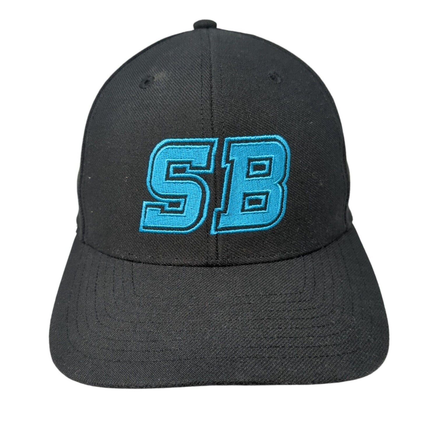 SB Strapback Hat Black M-L Adjustable Embroidered Richardson Pro 514