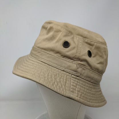Haband Bucket Hat Tan Large Solid Blank Vent Holes Cotton Outdoor