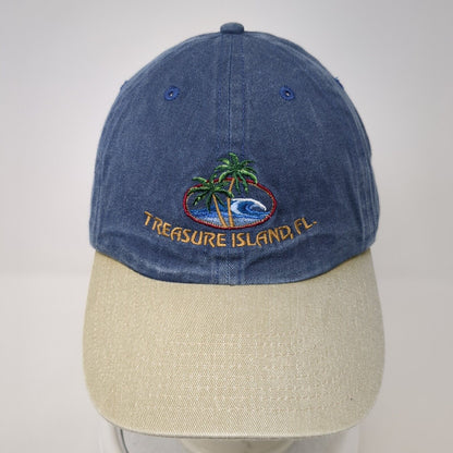 Treasure Island FL Slideback Hat Multi One Size Adjustable Embroidered Cotton