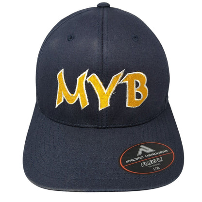 MYB Fitted Hat Blue 7 3/8-8 Embroidered Solid Flexfit Pacific Headwear