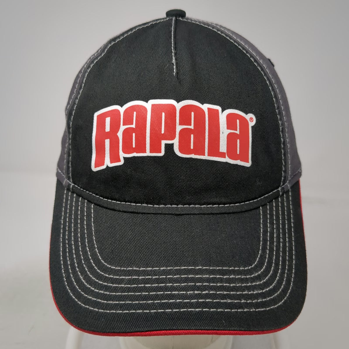 Rapala 5 Panel Black Hat One Size Embroidered Logo Adjustable Fishing Lure Cap