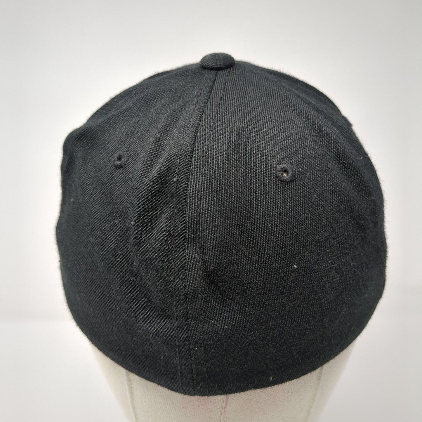 Metal Mulisha Fitted Hat Black Embroidered Skull Helmet Logo FlexFit Vintage