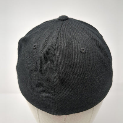 Metal Mulisha Fitted Hat Black Embroidered Skull Helmet Logo FlexFit Vintage