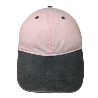 J. America Strapback Hat Pink One Size Adjustable Colorblock 6 Panel