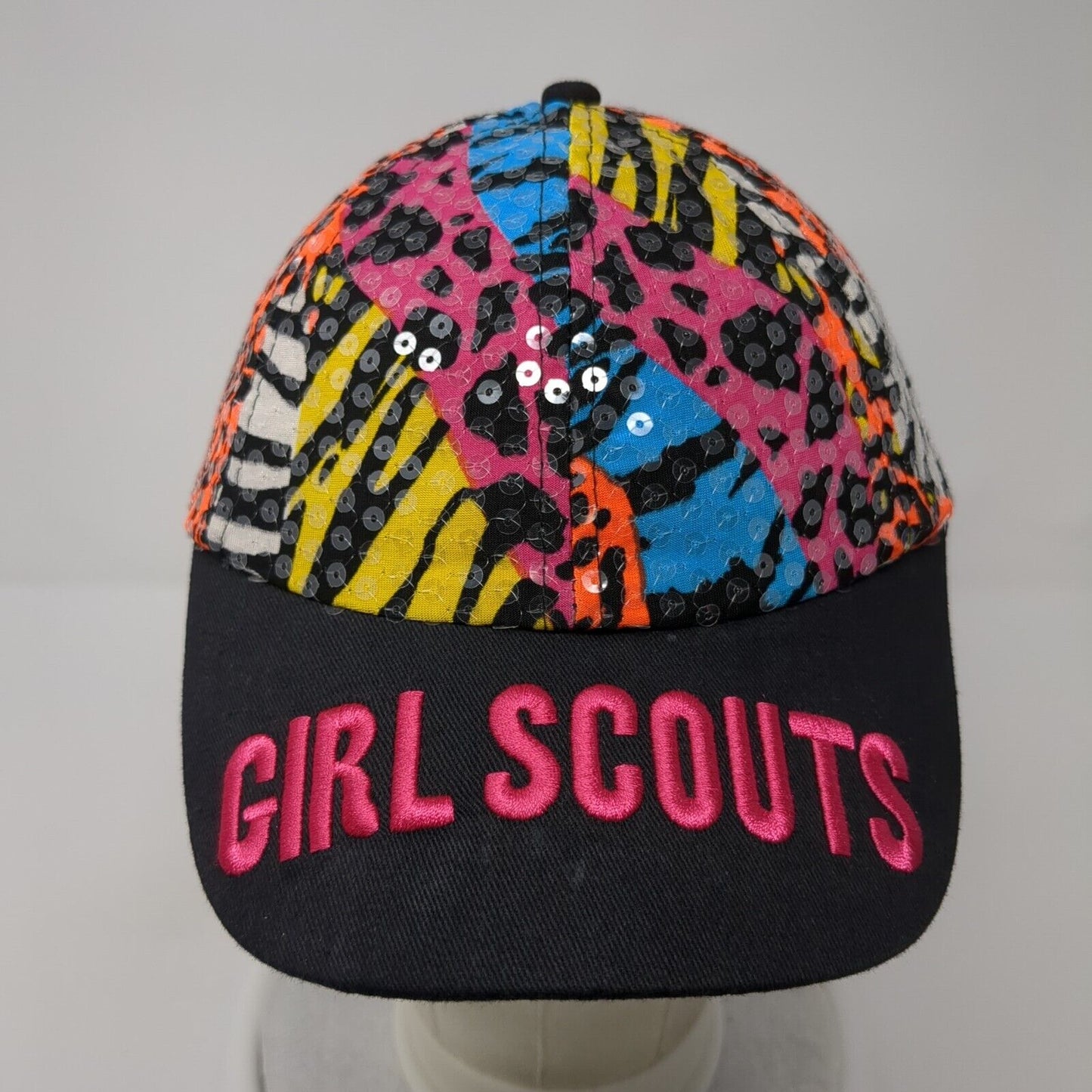 Girl Scouts Snapback Hat Multicolor OS Adjustable Embroidered Colorful Sequin
