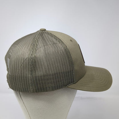 Richardson Trucker Hat Green L Bergara Rifles Leather Patch Mesh Snapback Tough