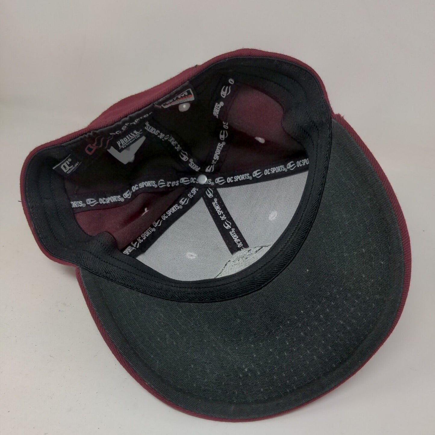 OC Sports Pro Series Men's Fitted Hat Burgundy Size S/M Embroidered Pirate Logo