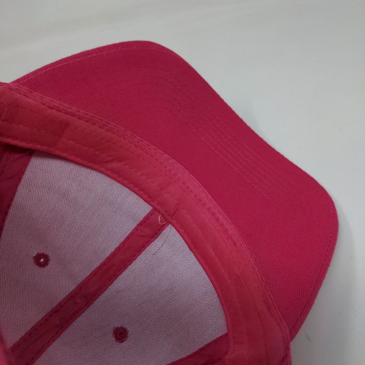 NY Slideback Hat Pink One Size Adjustable Lightweight Vented Holes 6 Panels