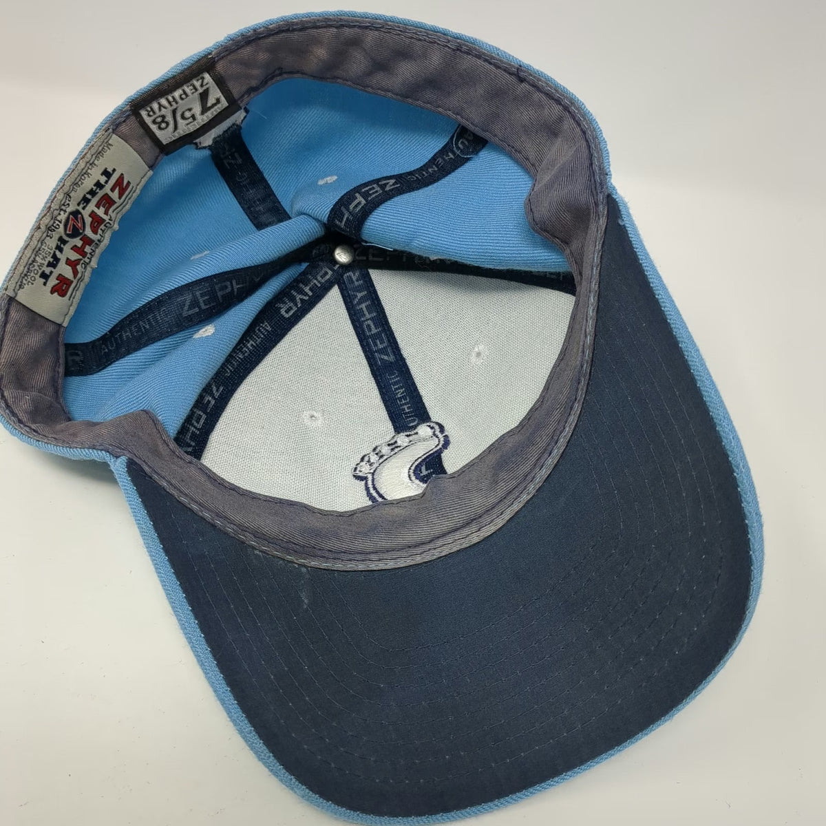 North Carolina Tar Heels NCAA Zephyr Blue 7 5/8 Hat Foot NC Logo Wool Blend