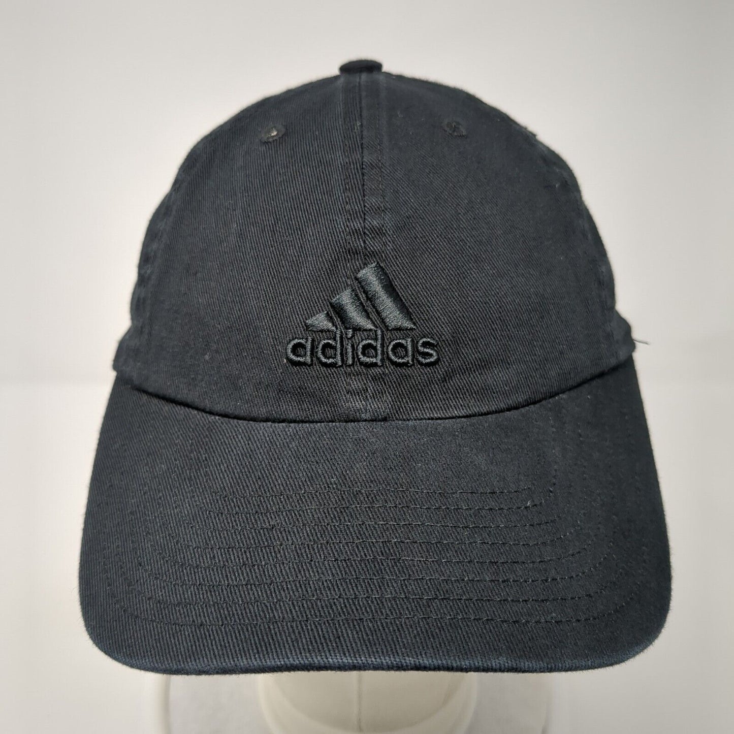 Adidas 3 Stripes Slideback Hat Black One Size Solid Climalite 6 Panel