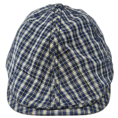 Ben Sherman Newsboy Cap Blue M Plaid Pattern Fitted Hat Classic Checkered
