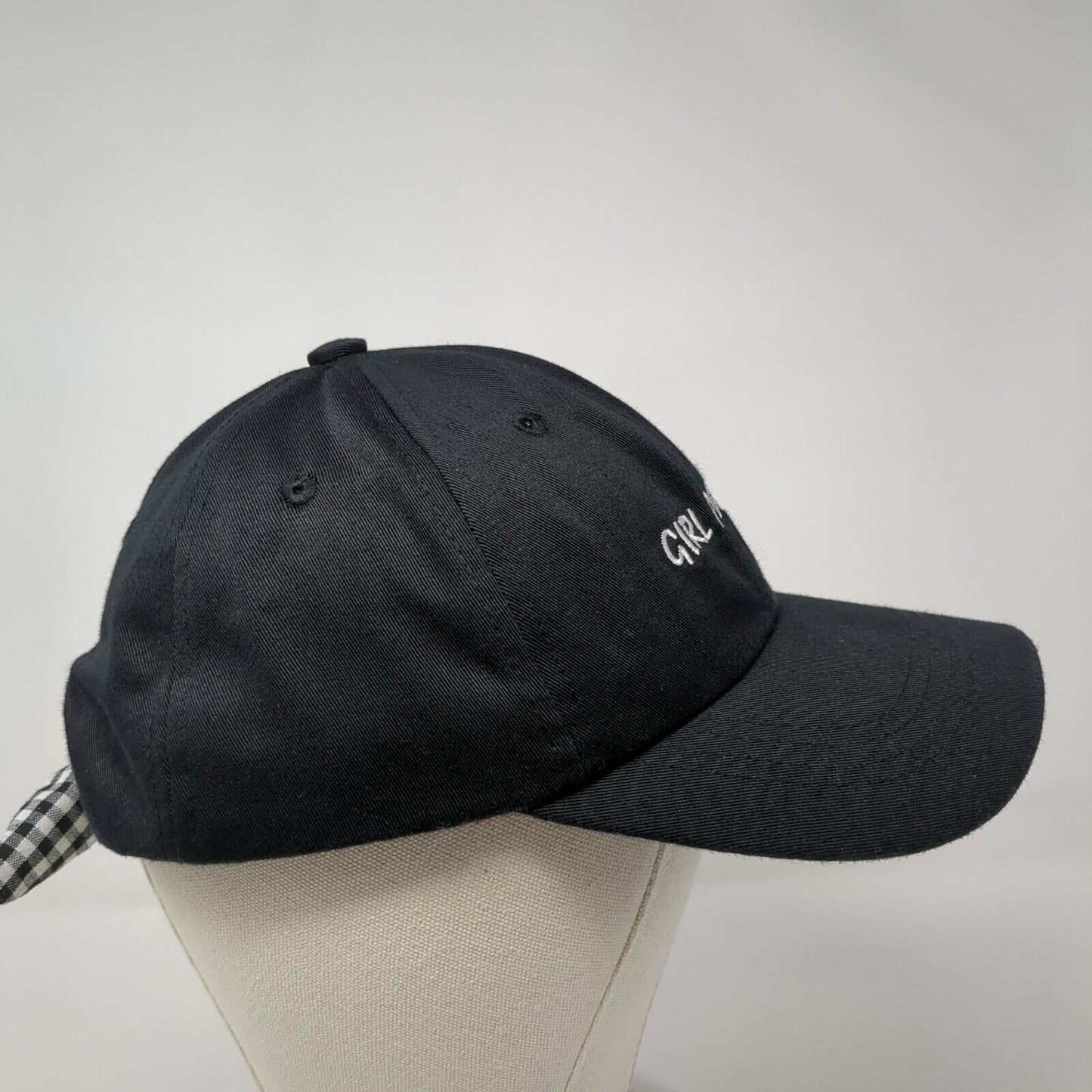 Girl Power Strapback Hat Black One Size Bow Embroidered Wonder Nation