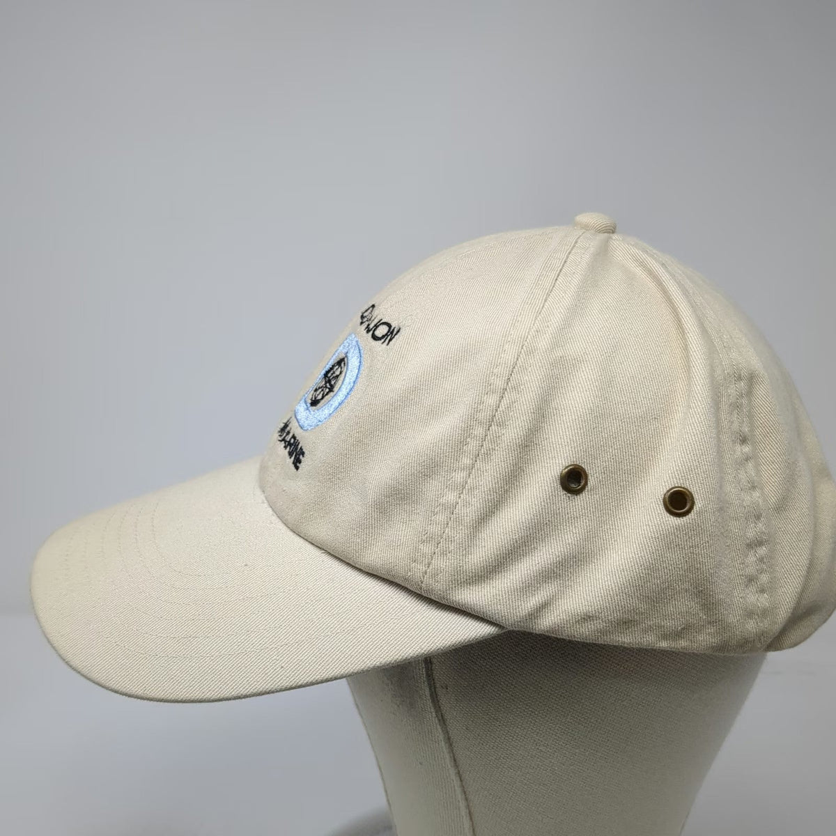 Royal Baseball Cap Beige Blue Black One Size Donjon Marine Compass Logo Hat