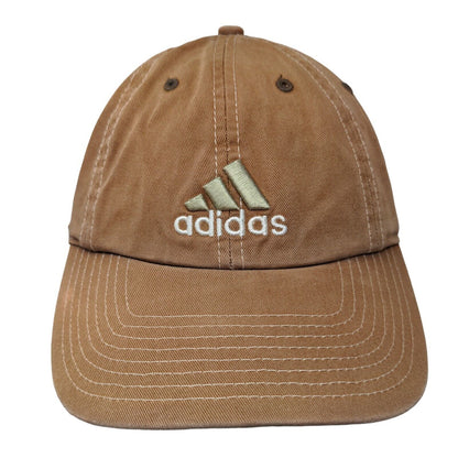 Adidas Slideback Hat Tan One Size Adjustable Embroidered Vented Holes 8 Panel