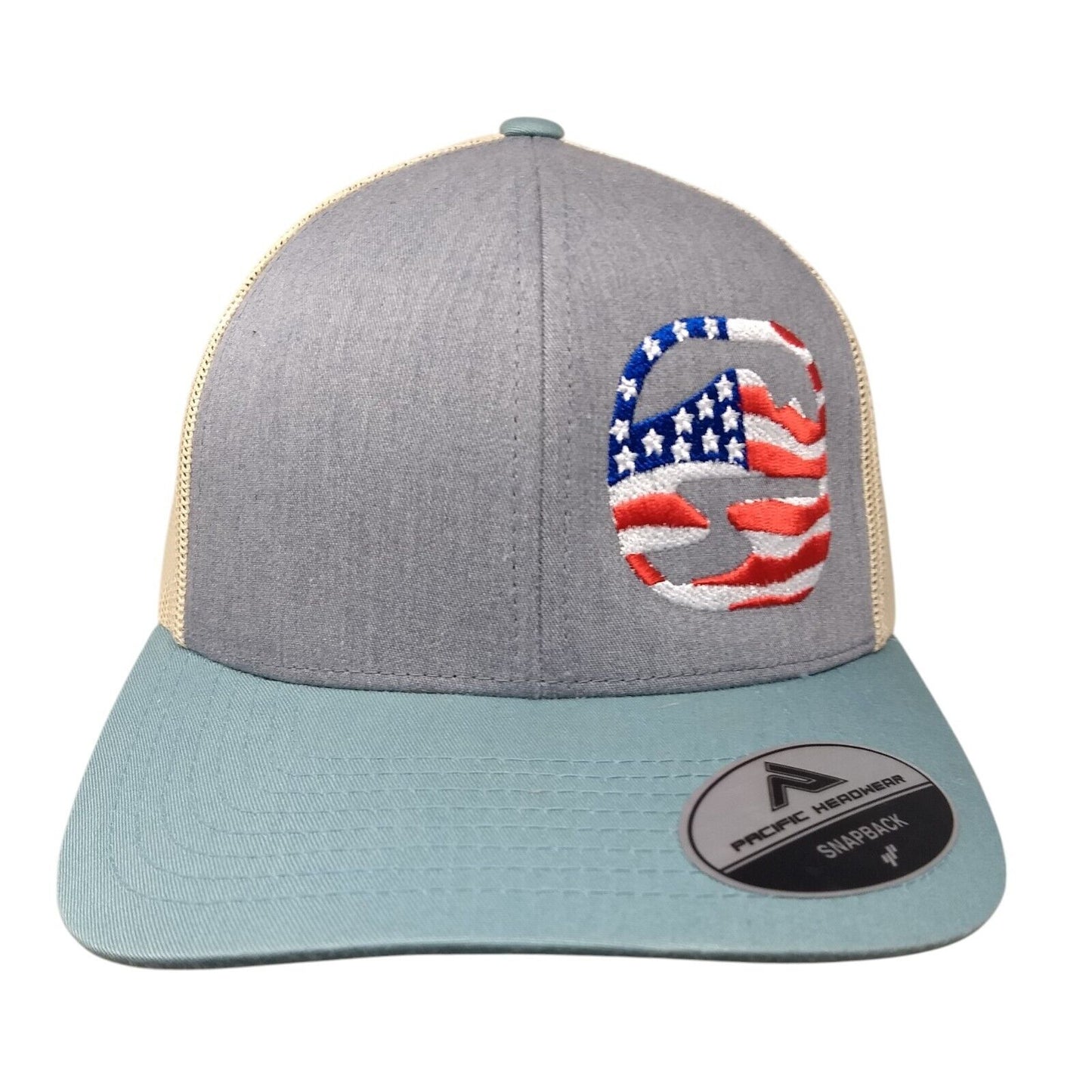 USA Flag Snapback Mesh Back Trucker Hat Multi OSFA Pacific Headwear
