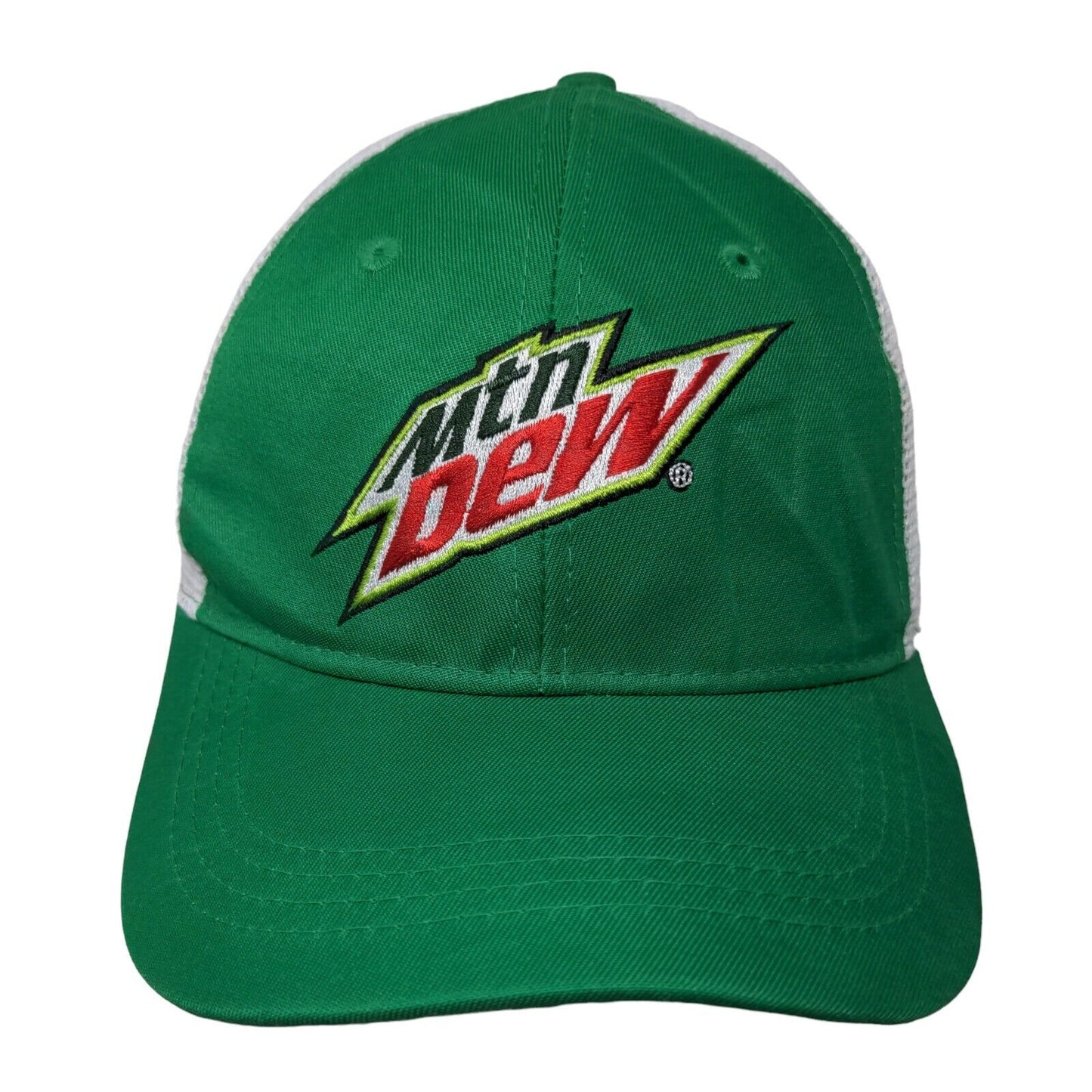 Mountain Dew Snapback Mesh Back Trucker Hat Green One Size Soda Gear