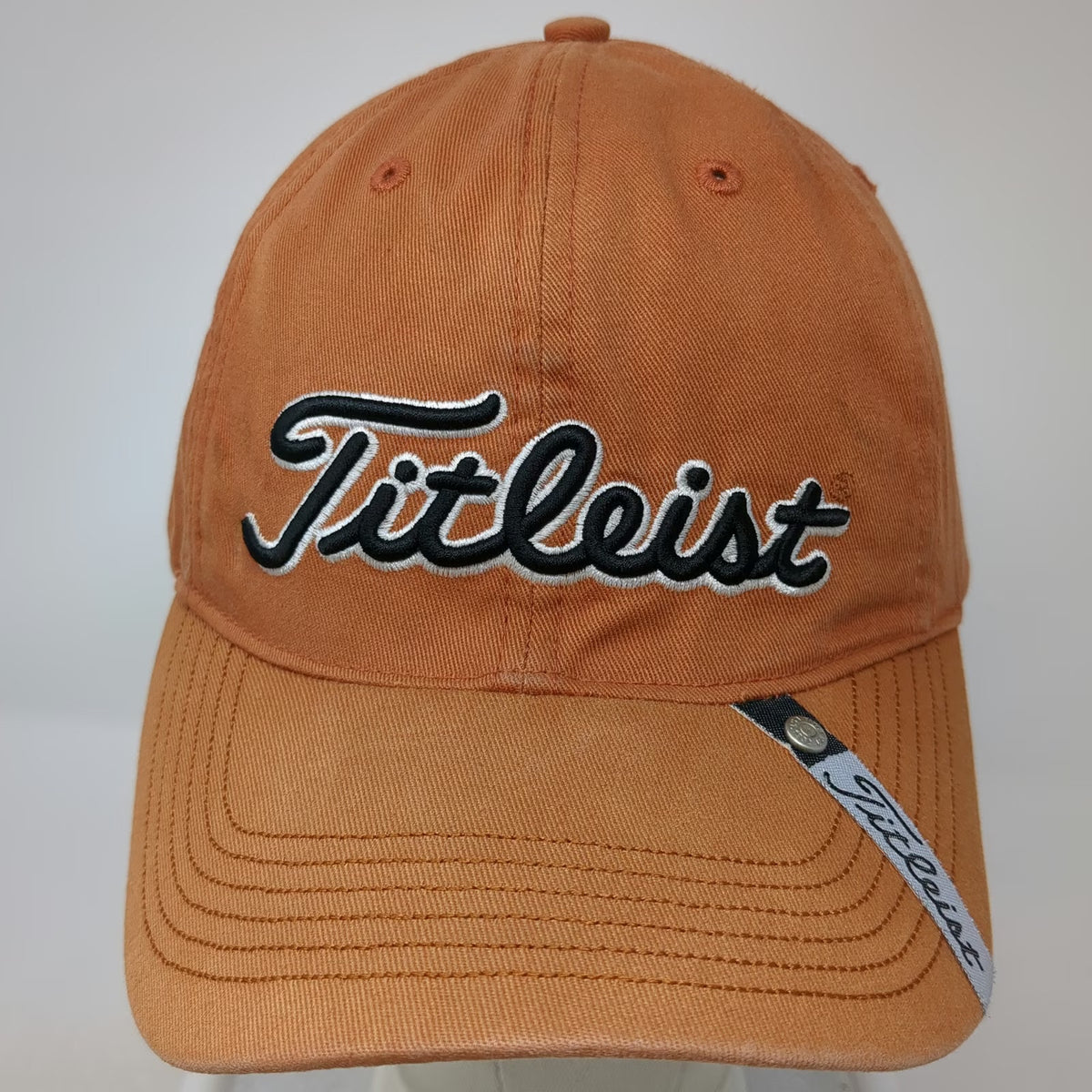 Titleist Baseball Cap Orange One Size Strapback Cotton Embroidered Logo Hat