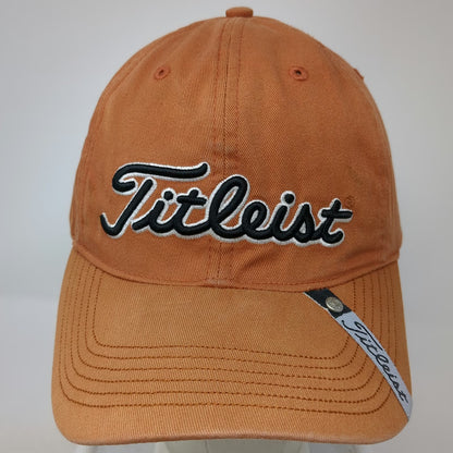 Titleist Baseball Cap Orange One Size Strapback Cotton Embroidered Logo Hat