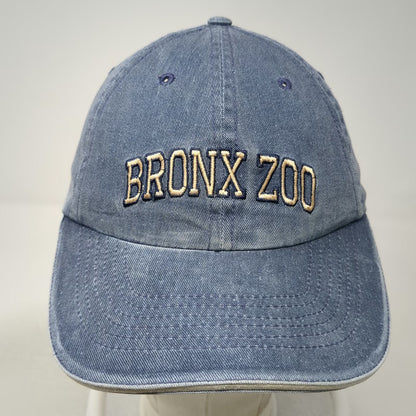 Baseball Cap Blue One Size Bronx Zoo Embroidered Denim Strapback Hat Souvenir