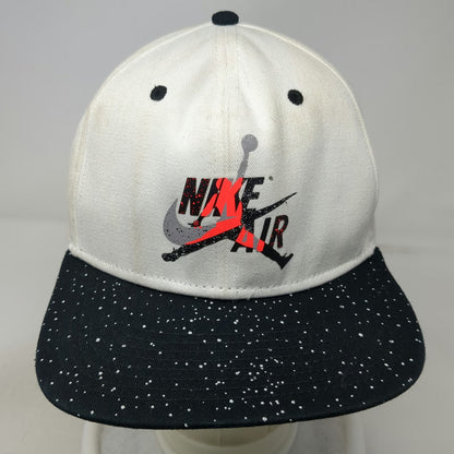 Jordan Snapback Hat White One Size Speckled Nike Air Jumpman Embroidered Logo