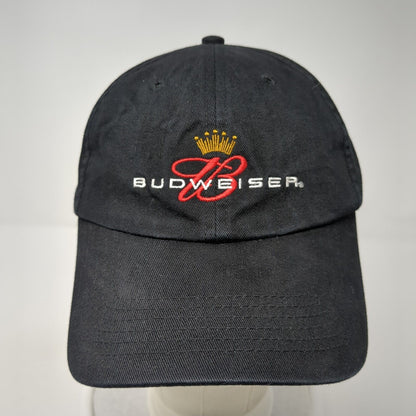 Budweiser Slideback Hat Black One Size Adjustable Embroidered 6 Panel Cotton