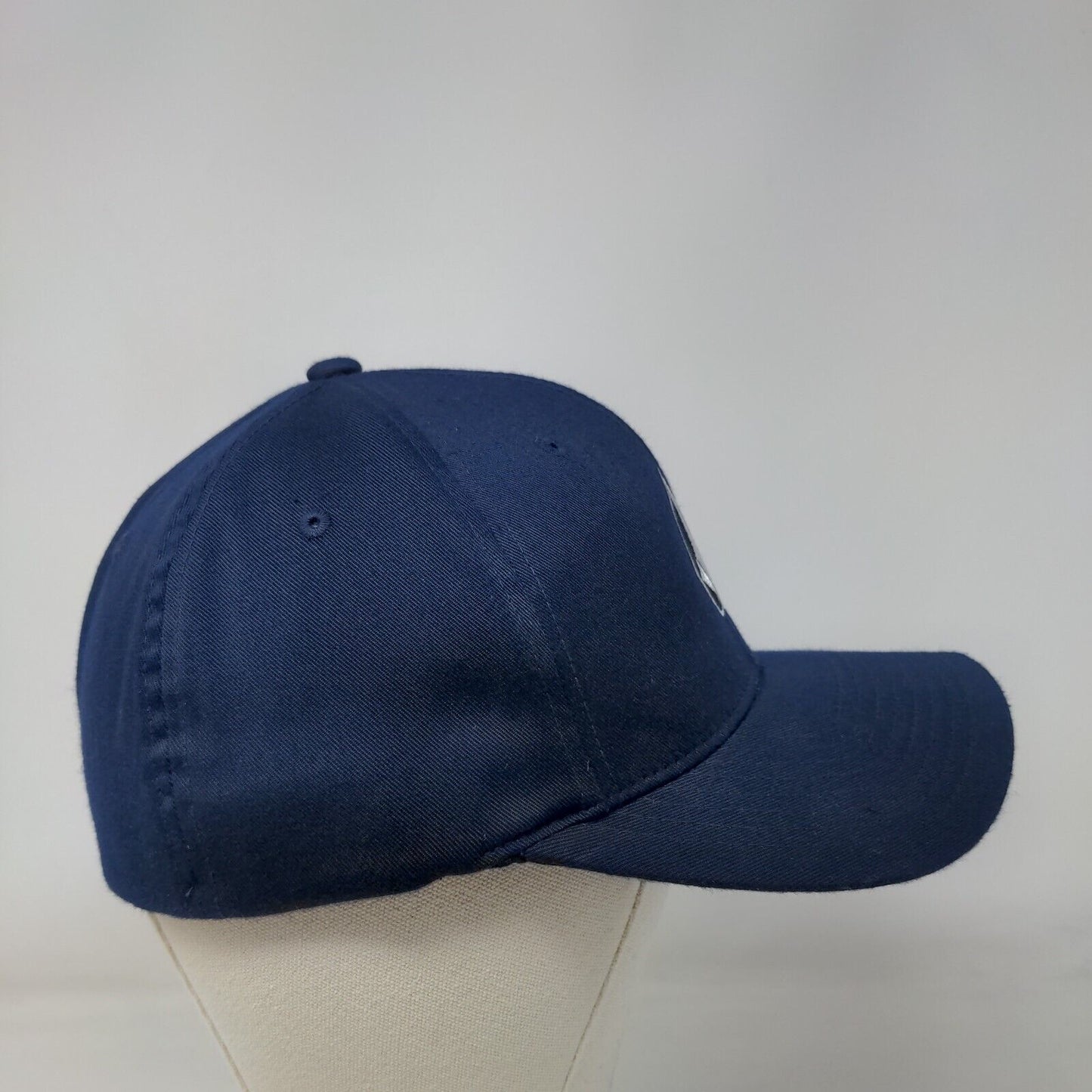 Volcom Fitted Hat Blue Size L/XL Flexfit Embroidered Vented Holes 6 Panel