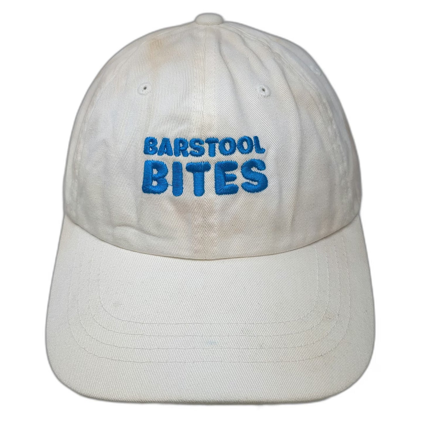 Yupoong Baseball Cap White OSFM Barstool Bites Embroidered Slideback Hat Cotton