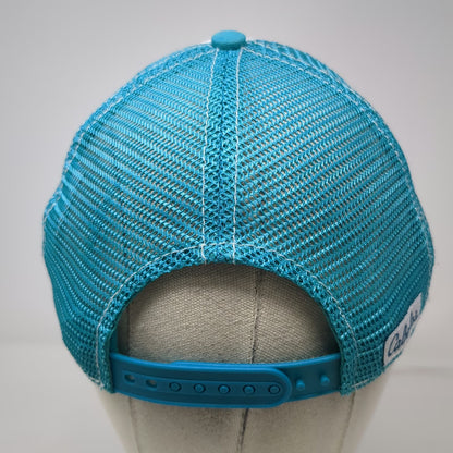 Cabela's Trucker Hat Blue One Size Southwestern Bison Buffalo Mesh Snapback Cap