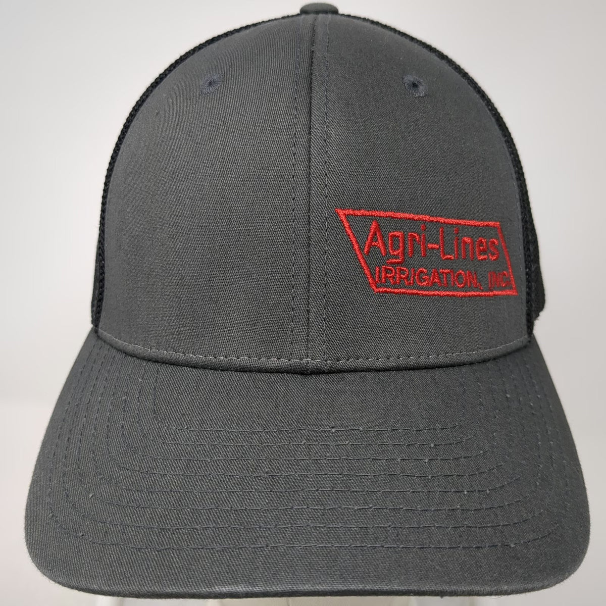 Flexfit Baseball Cap Gray XL Mesh Back Agri-Lines Irrigation Zimmatic Logo Hat