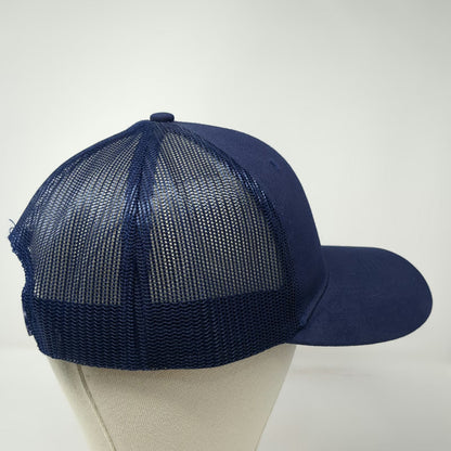 Port Authority Trucker Hat Blue One Size 7k Logo Mesh Snapback Curved Bill Cap
