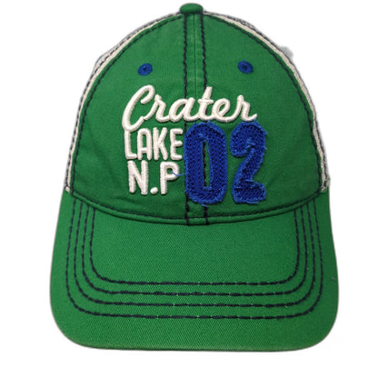 Hat Graphix 360 Trucker Hat Green White Blue OSFM Crater Lake NP Mesh Snapback