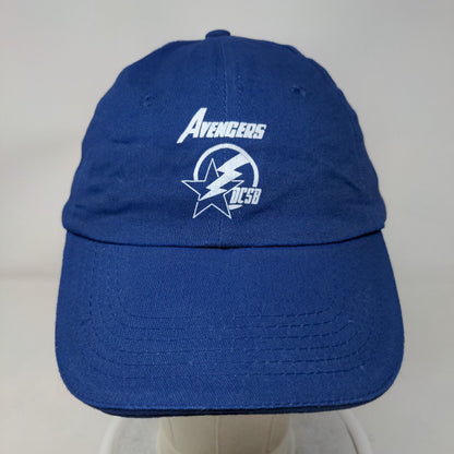 Avengers Strapback Hat Blue OSFM Adjustable Solid Vent Holes 6 Panel