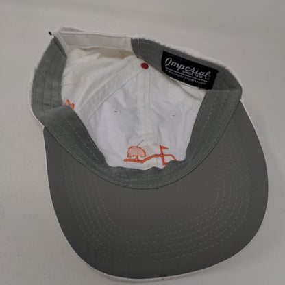 Imperial Strapback Golf Hat White OSFA Embroidered Vent Holes 6 Panel