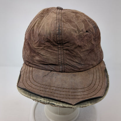 Unbranded Fitted Hat Brown One Size Lightweight Distressed Solid Blank