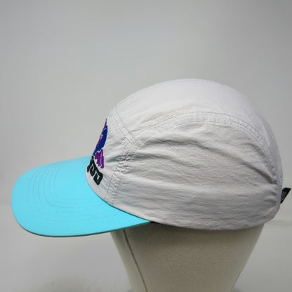 The Dome Swap 5 Panel Gray Blue Magoo Skier One Size Slideback Flat Brim Hat