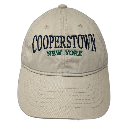 Jacobson Hat Baseball Cap Beige One Size Cooperstown New York Blue Green hat