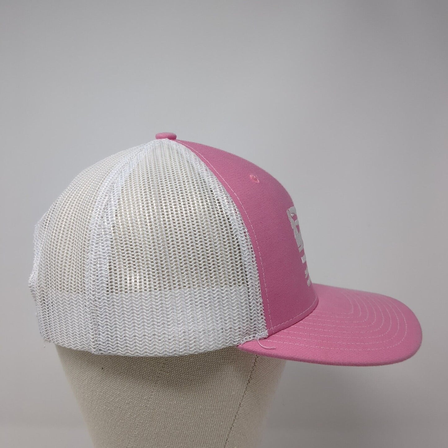 Richardson Snapback Trucker Hat Pink One Size Adjustable 6 Panel Mesh Back