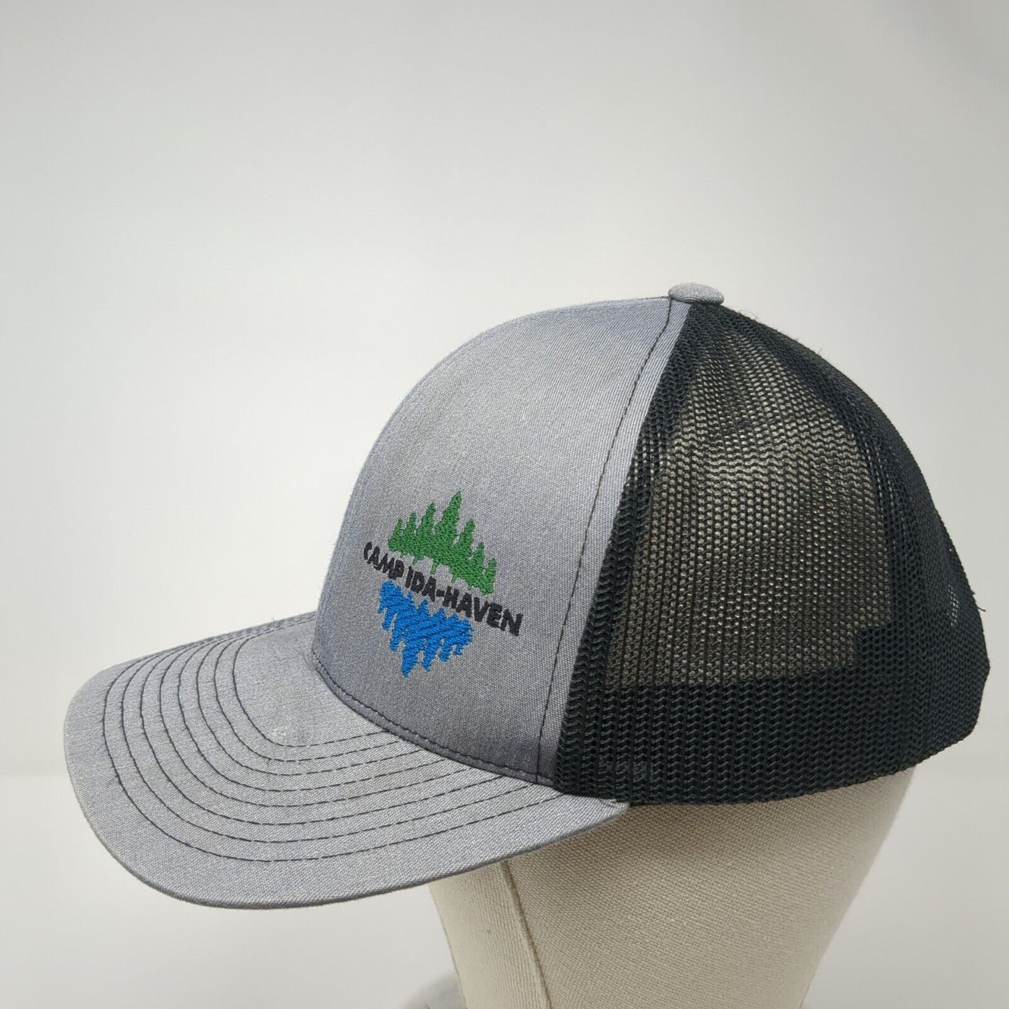 Camp Ida-Haven Snapback Trucker Hat Gray One Size Pacific Headwear
