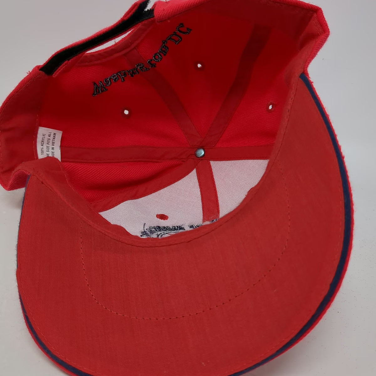 Baseball Cap Red One Size Washington DC USA Eagle Patriotic Flag Strapback Hat
