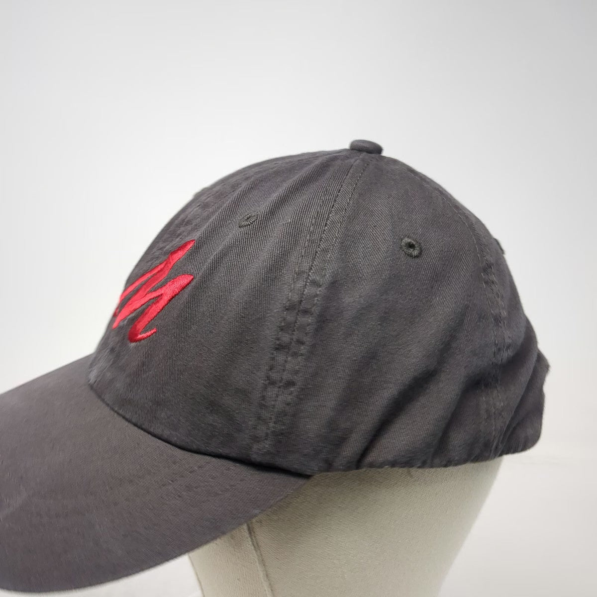 Baseball Cap Gray One Size Muhlenberg College Red Script M Slideback hat