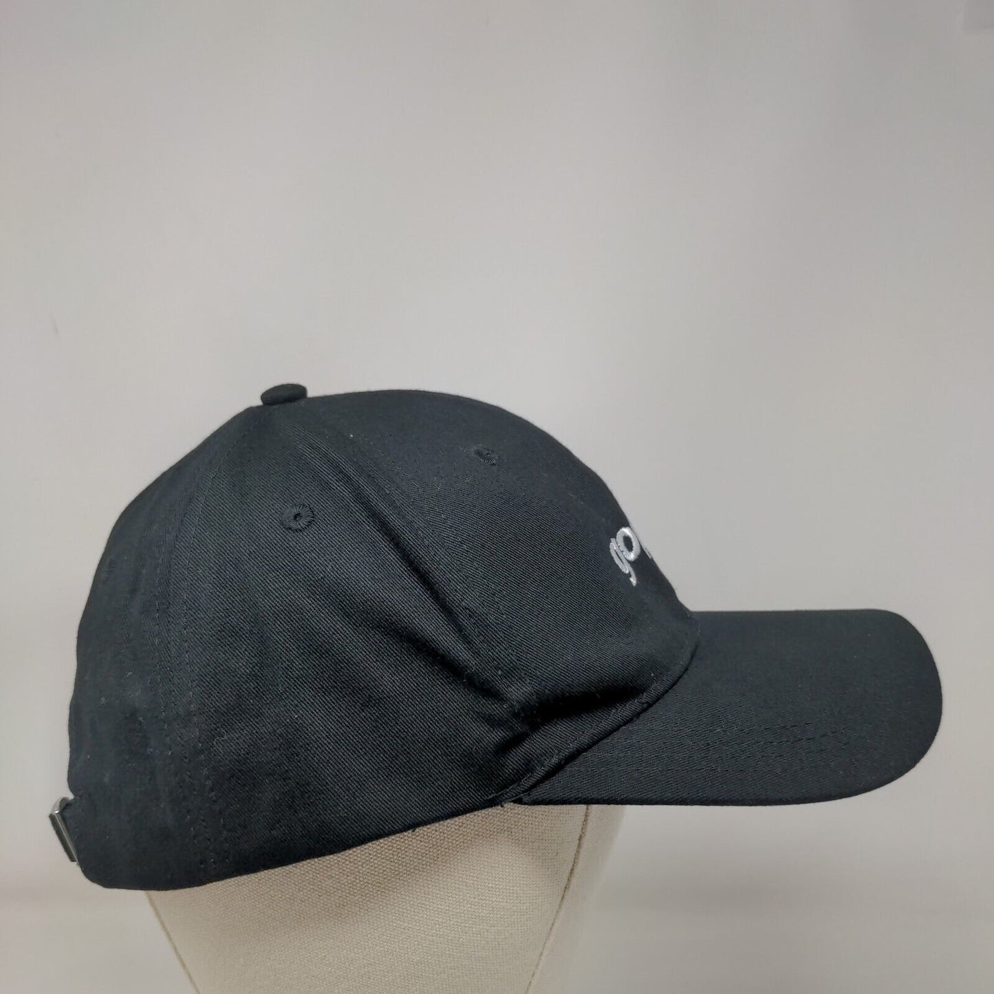 Go Puff Slideback Hat Black One Size Adjustable Embroidered Vented Holes